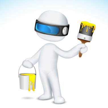 3d Man wtith Paint clipart