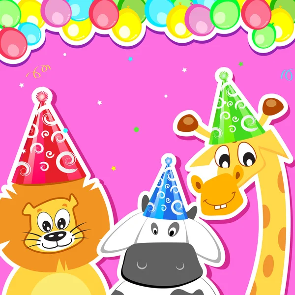 Animal Birthday Party — Stock Vector