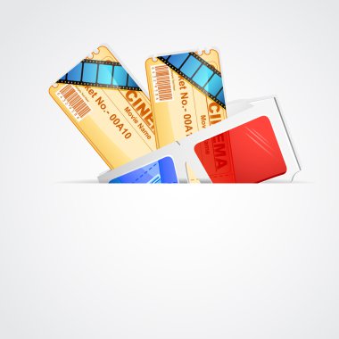 Movie Ticket with 3d Glasses clipart