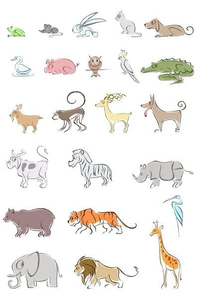 Ensemble d'animaux — Image vectorielle