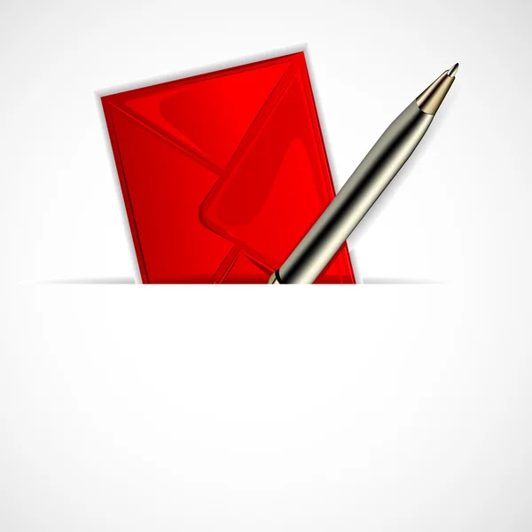 Envelope com caneta —  Vetores de Stock