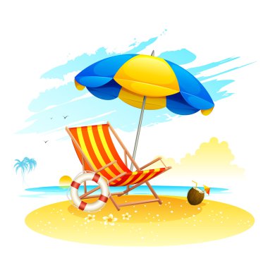 Recliner on Sea Beach clipart