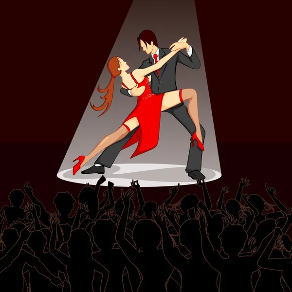 Tänzer auf der Bühne — Stockvektor