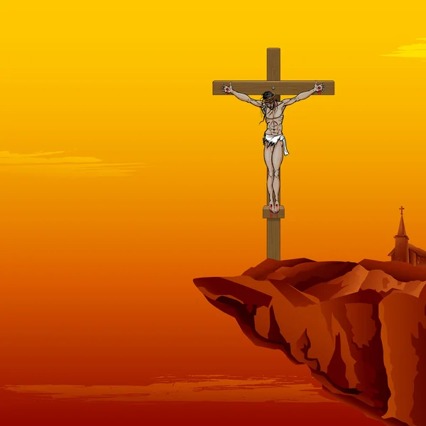 Gesù Cristo sulla croce — Vettoriale Stock