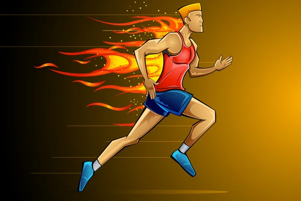 Ateşli runner — Stok Vektör