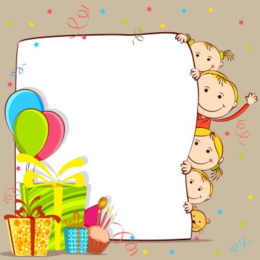 Kids Celebrating Birthday clipart