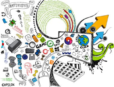 Technology Doddle clipart