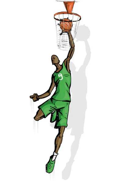 Giocatore di palla da basket — Vettoriale Stock