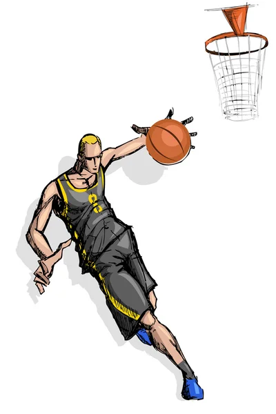 Giocatore di palla da basket — Vettoriale Stock