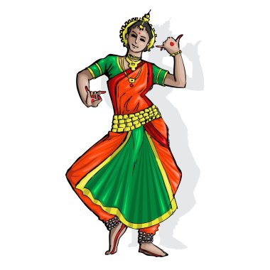 Indian Classical Dancer clipart