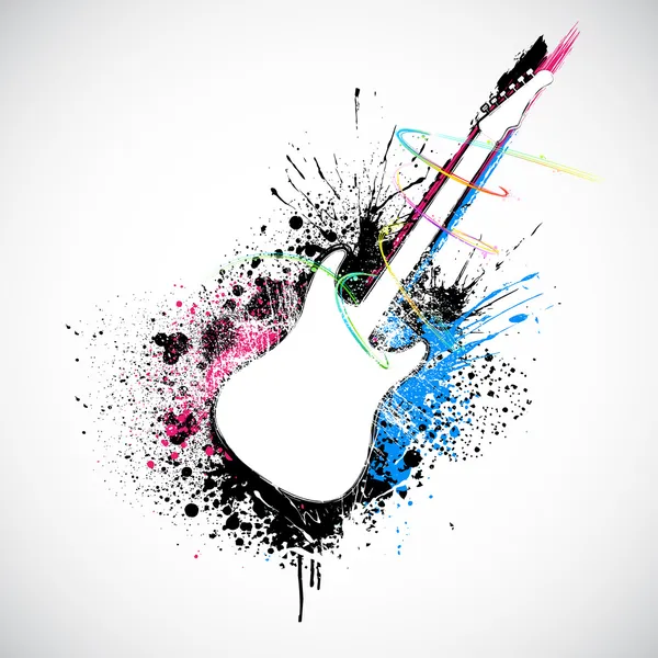 Guitare grunge — Image vectorielle
