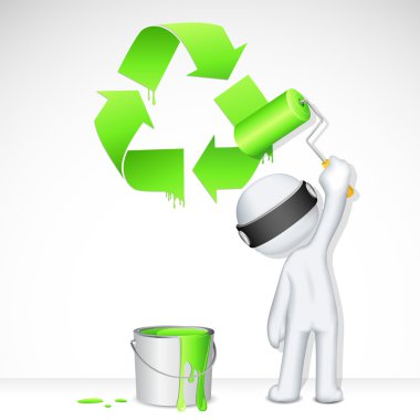 3d Man in Vector painting Recycle clipart