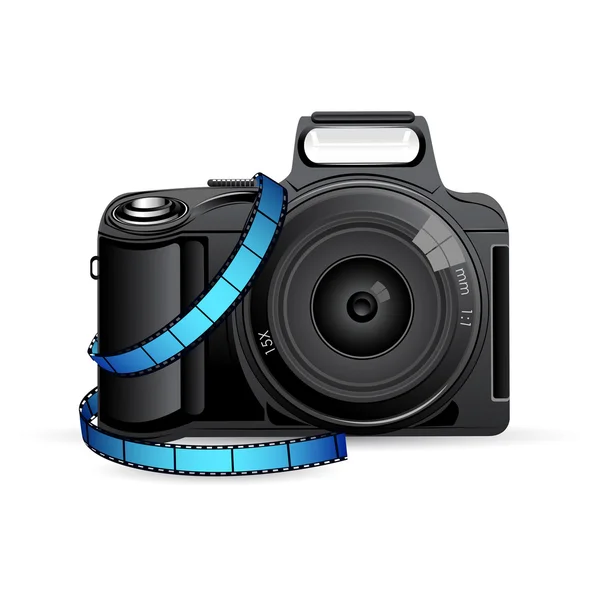 Camera with Film Reel — Stock Vector