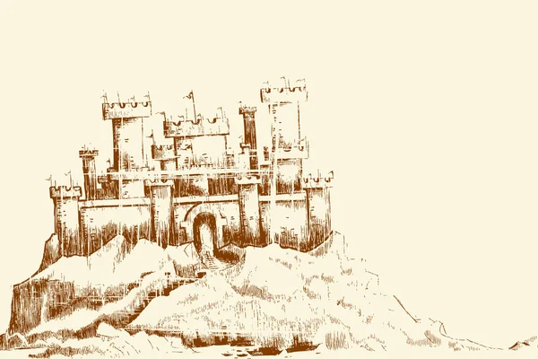 Schets van kasteel — Stockvector