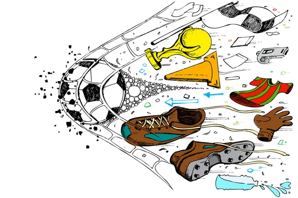 Fotboll doodle — Stock vektor