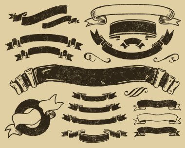 Vintage ribbons set clipart