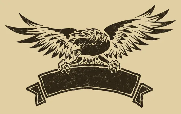 Aigle avec ruban — Image vectorielle