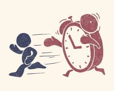 Vintage conceptual illustration of „time is running out“ clipart