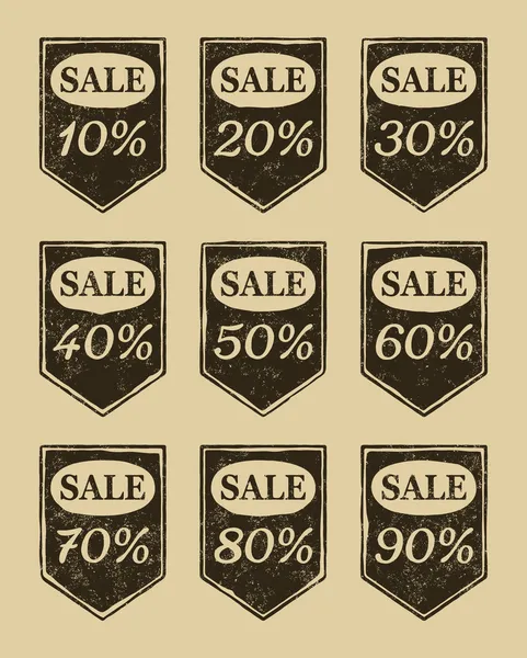 Vintage sale icons set — Stock Vector