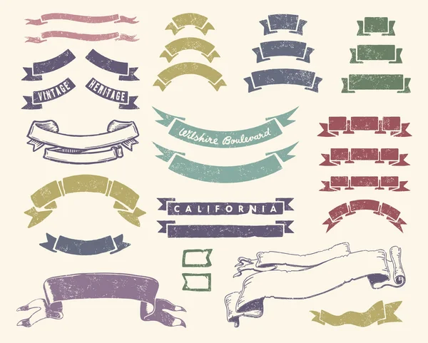 Ensemble de rubans vintage — Image vectorielle