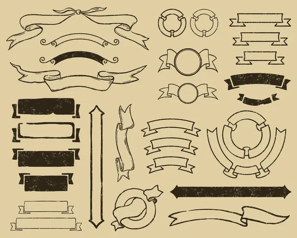 Ensemble de rubans vintage — Image vectorielle