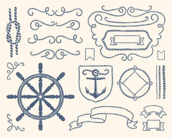 Conjunto de decoração náutica Ilustração De Bancos De Imagens