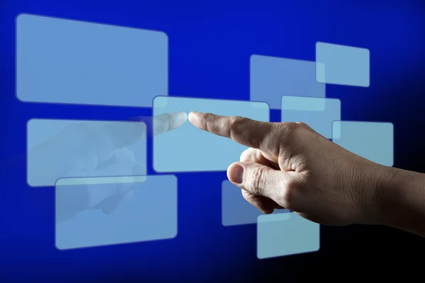 Finger berühren digitalen Touchscreen — Stockfoto