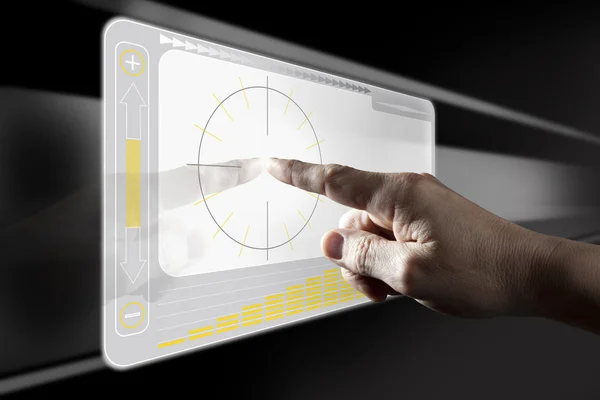 stock image Finger Touching Digital Touch Screen