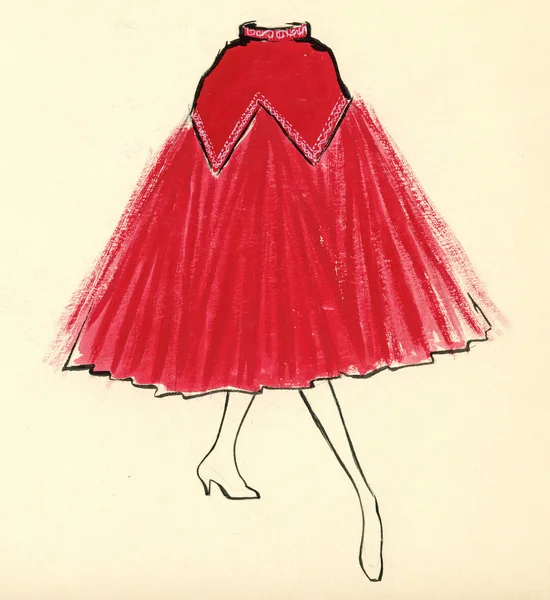 Desenho de uma saia de mulher Fotografias De Stock Royalty-Free