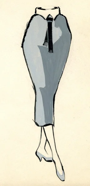 Σκίτσο του μια γυναίκα φούστα Εικόνα Αρχείου
