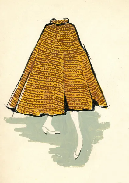 Σκίτσο του μια γυναίκα φούστα Εικόνα Αρχείου