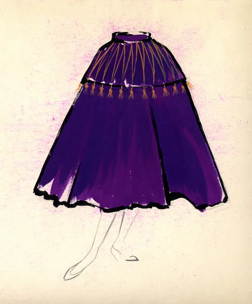 Sketch of a woman dress over plain background — Stock Photo, Image
