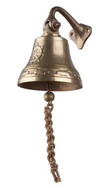 Antique brass ship's bell clipart