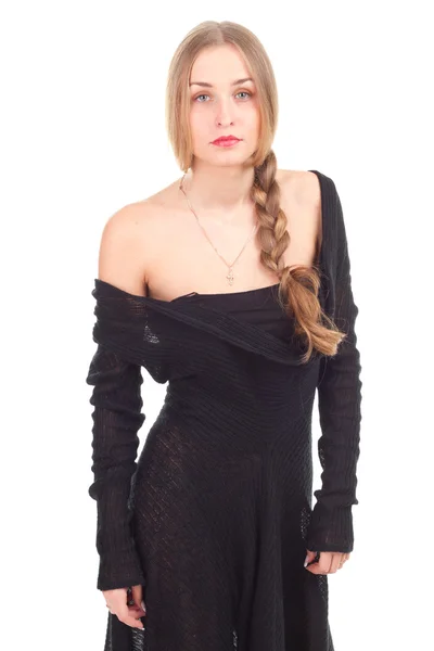Mode foto eleganta tjej i klänning — Stockfoto