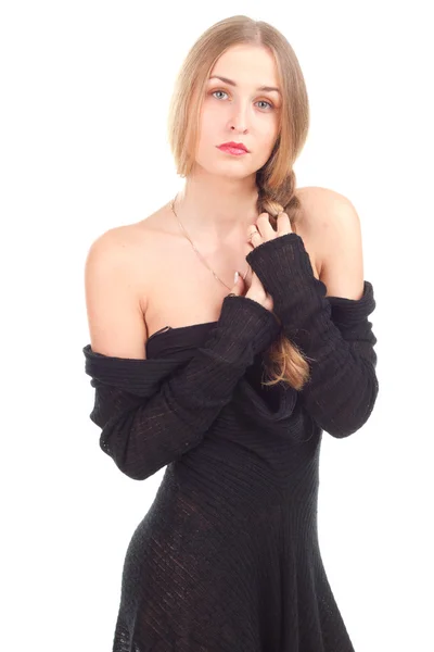 Fashion photo elegant girl in dress — Stock Photo, Image