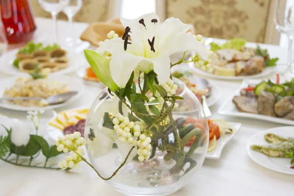 stock image Flower Arrangement on the serving table
