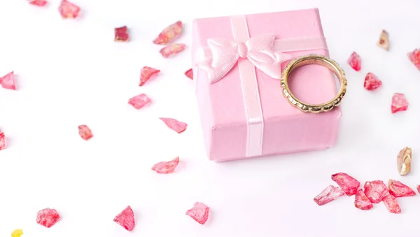 Pink small holiday box — Stock Photo, Image