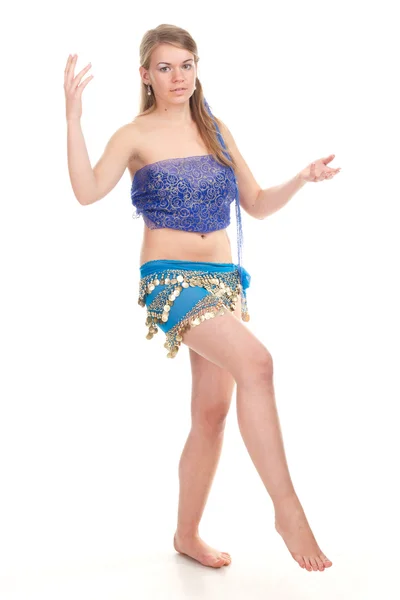 Dança árabe realizada por uma bela loira — Fotografia de Stock