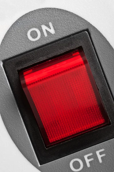 Κόκκινο power κουμπί — Stock fotografie