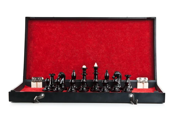 Nová černá šachy v červeném poli — Stock fotografie