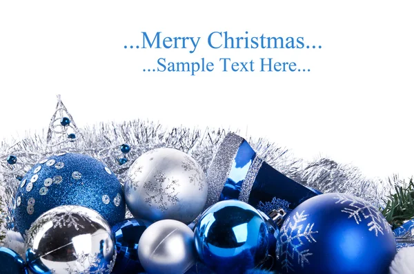 Blue christmas balls and star — Stock Photo, Image