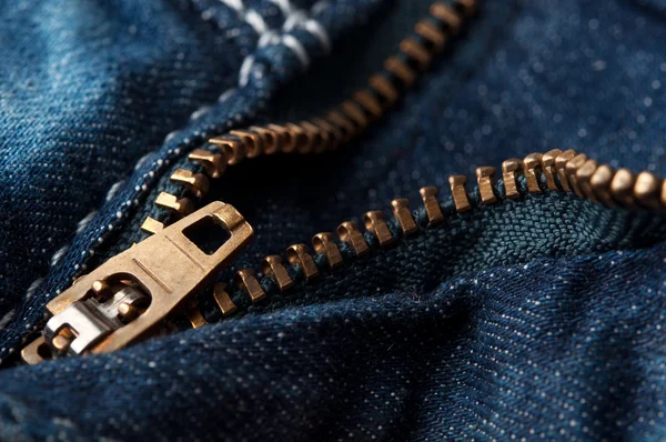 Zipper on jeans — Stock Photo, Image