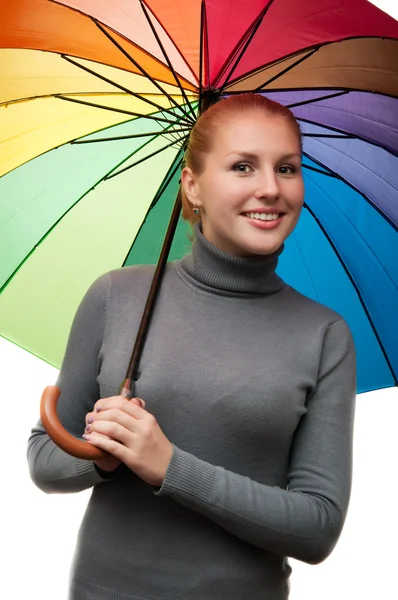 stock image Young woman with umbrella