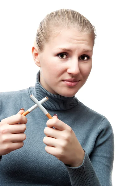 Donna con sigaretta — Foto Stock