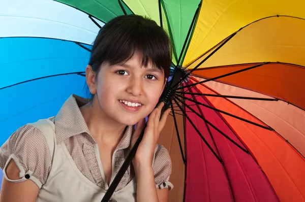 Tyttö sateenvarjo — kuvapankkivalokuva