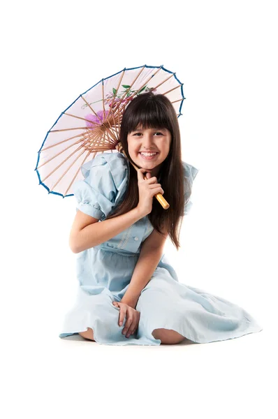 Κοπέλα που κρατά μια ομπρέλα — Φωτογραφία Αρχείου