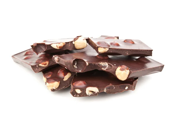 Шоколадная плитка с орехами — стоковое фото