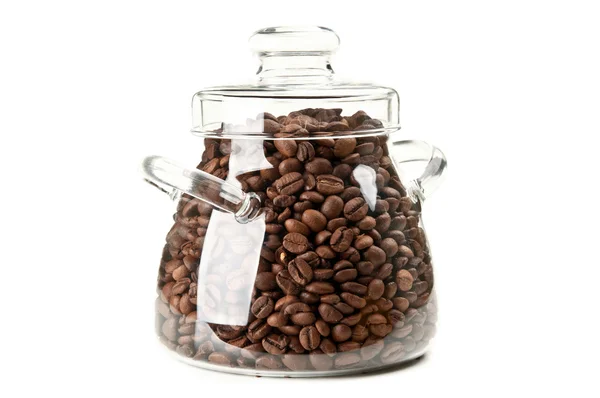 Granos de café en la olla — Foto de Stock