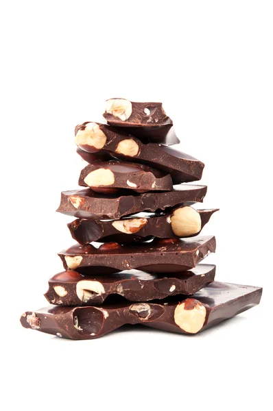 Barra de chocolate com nozes — Fotografia de Stock