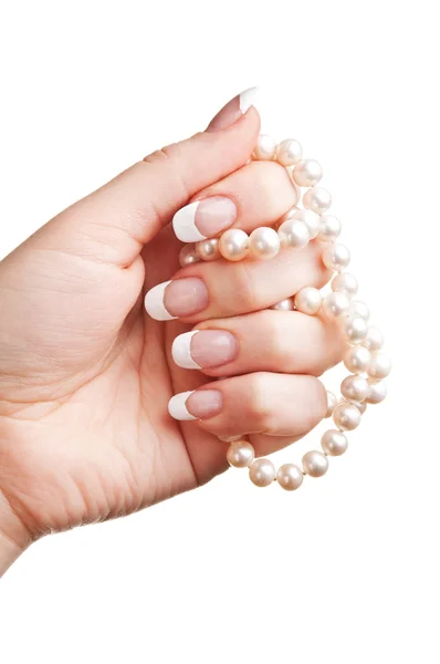 Perline in mano — Foto Stock